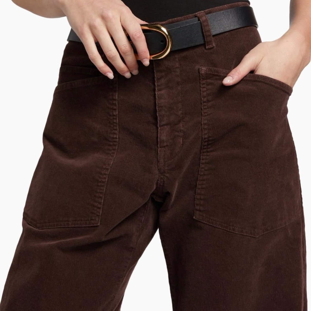 Nili Lotan Shon Corduroy Pant reddish Brown Cord Barrel Merlot  $450 nwt - Picture 9 of 15